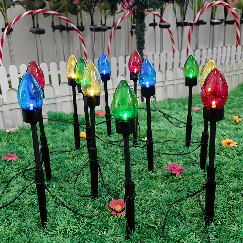 1 C9 Pointed Bubble Color Lawn Lights Solar Christmas - Temu