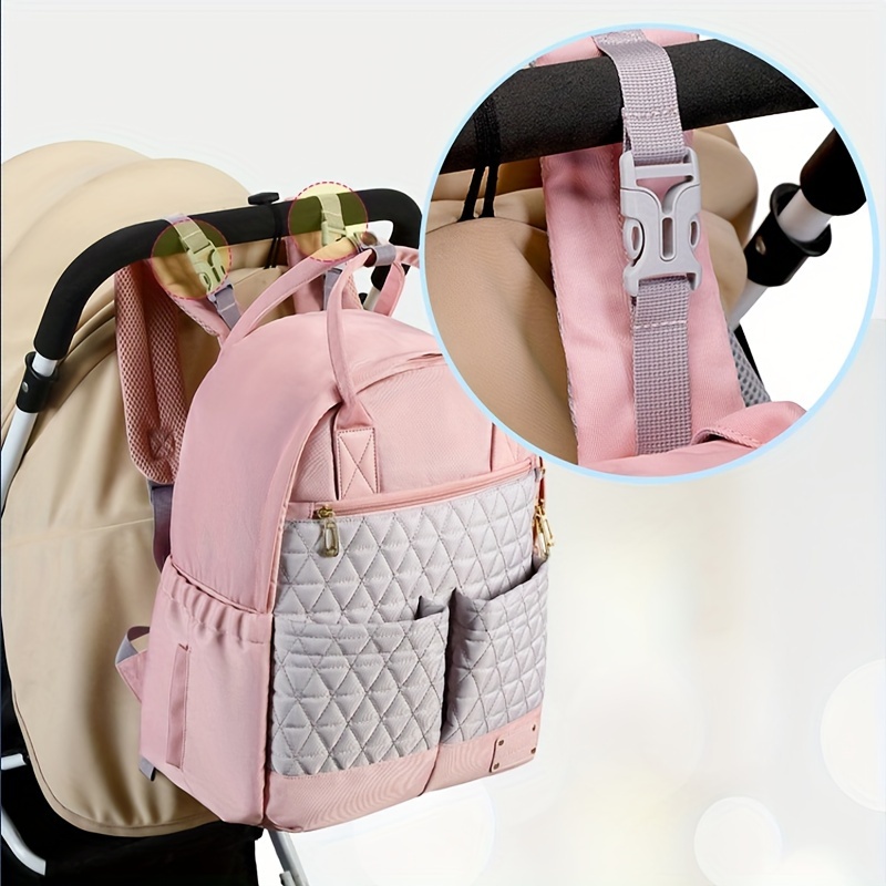 Large Capacity Mommy Bag, Multi-functional Portable Baby Storage Backpack  With Milk Bottle & Diaper Compartments - Temu