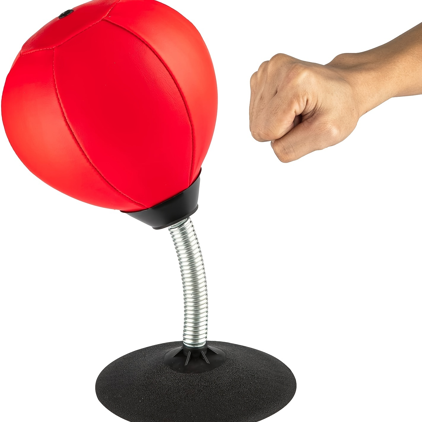 Stress Buster Desktop Punching Ball - Heavy Duty Stress Relief - Suctions  to Your Desk by Tech Tools (Red)