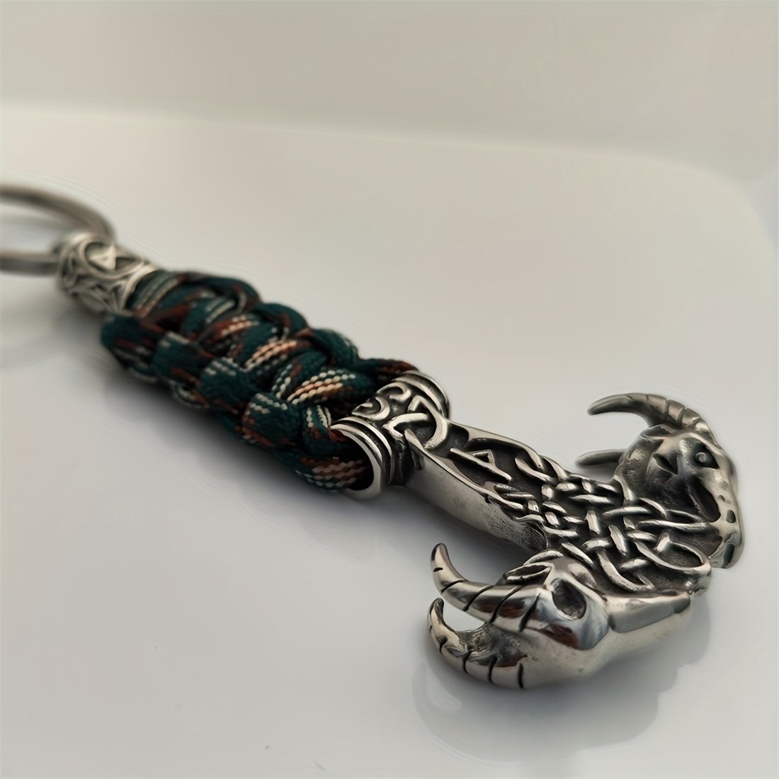 Viking Stainless Steel Double Sheep Head Hammer Pendant
