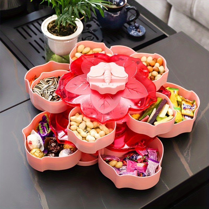 Double Layer Christmas Elk Dried Fruit Storage Box Living Room Nut Tray Candy  Box Light Luxury Fruit Tray With Lid Household Snack Tray Dried Fruit Tray  - Temu Italy