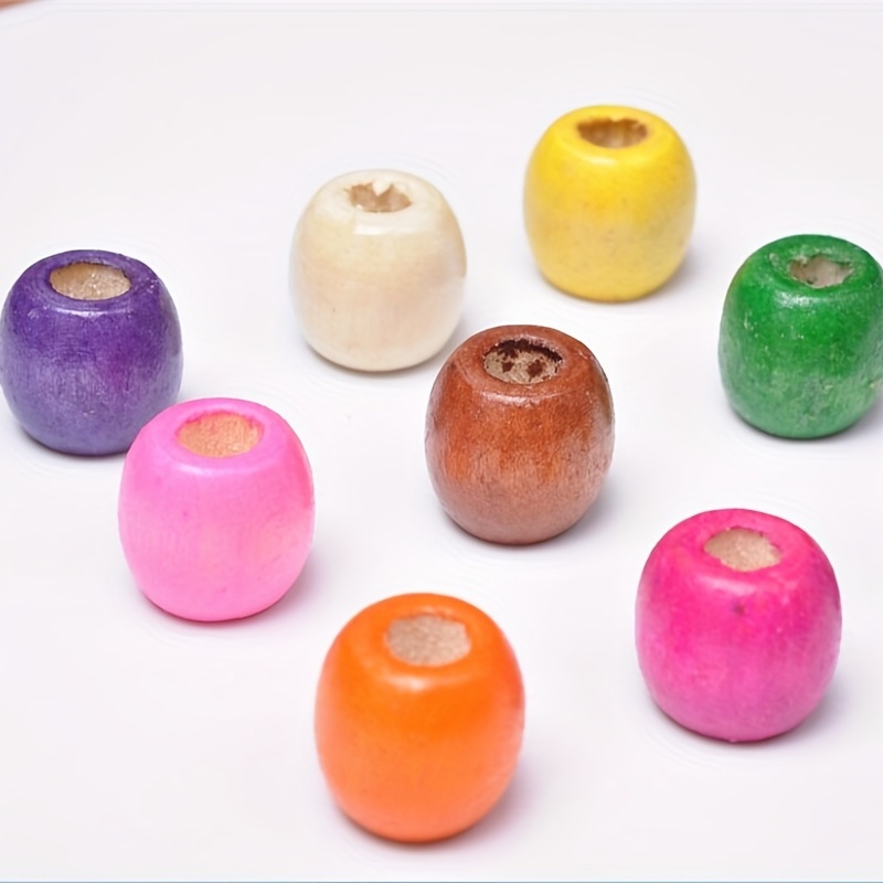 Natural Painted Wood Beads Mixed Color Round Loose Beads For - Temu