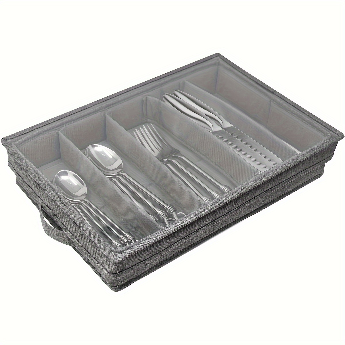 5 Compartment Foldable Flatware Storage Case With Pvc - Temu