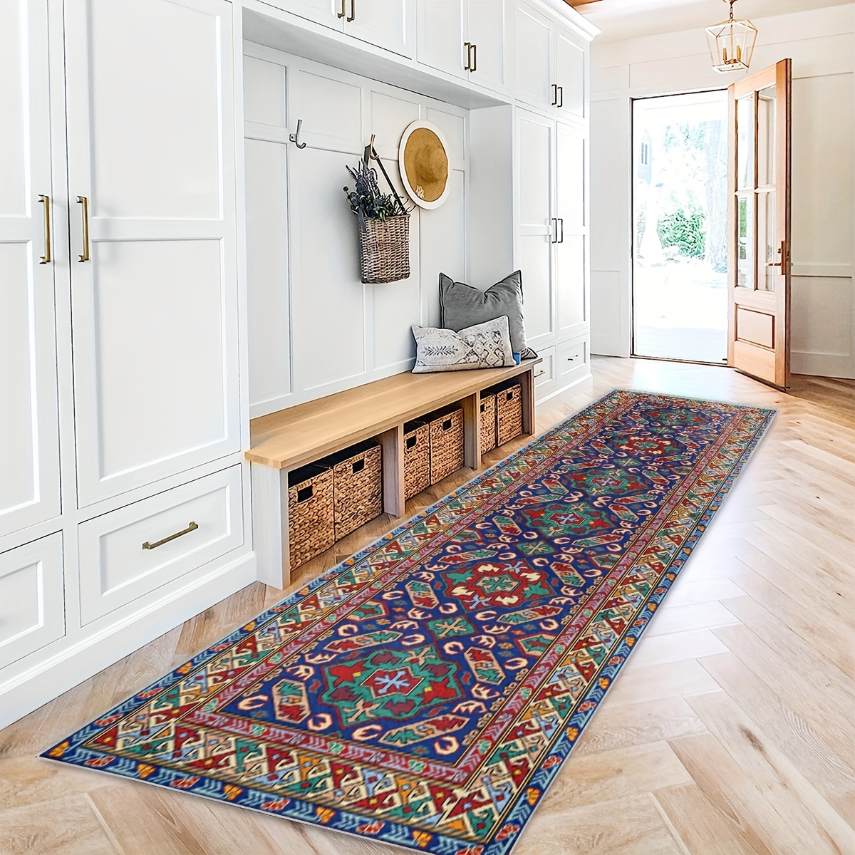 Boho Area Rug Throw Rugs With Rubber Backing Entry Way Rugs - Temu