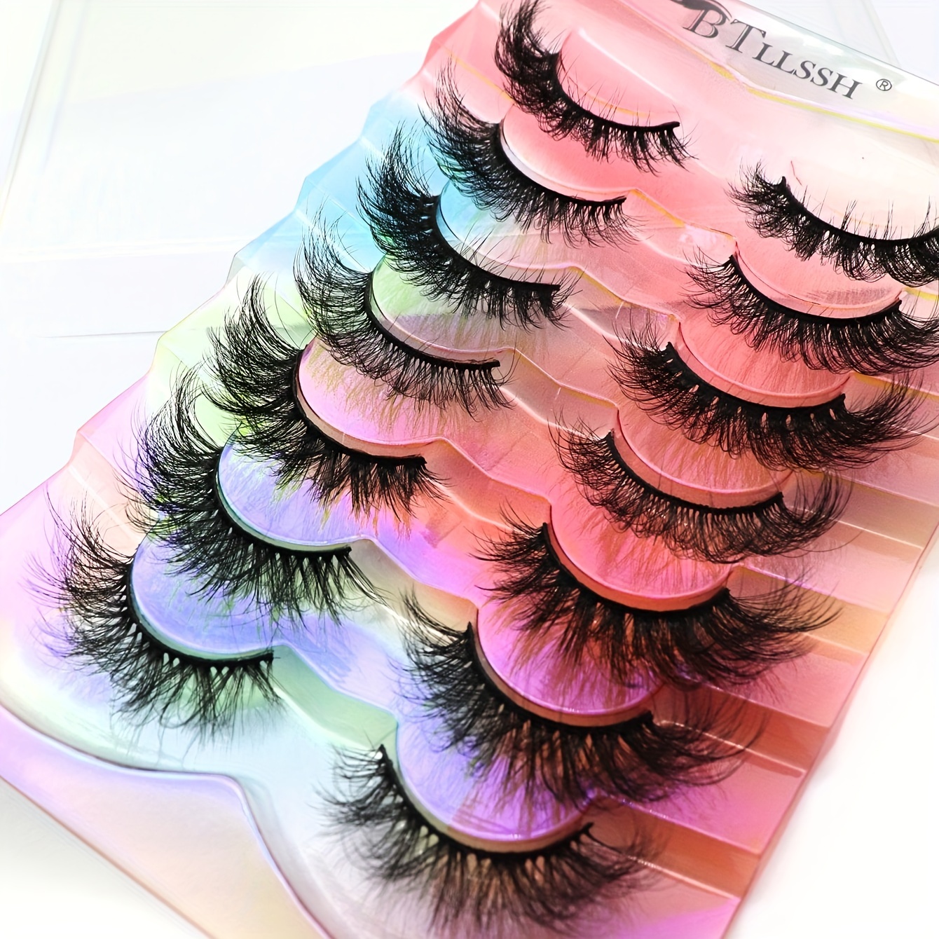 7 Pairs 15mm Thick Curling Fluffy False Eyelashes Cat Eye End Lengthening