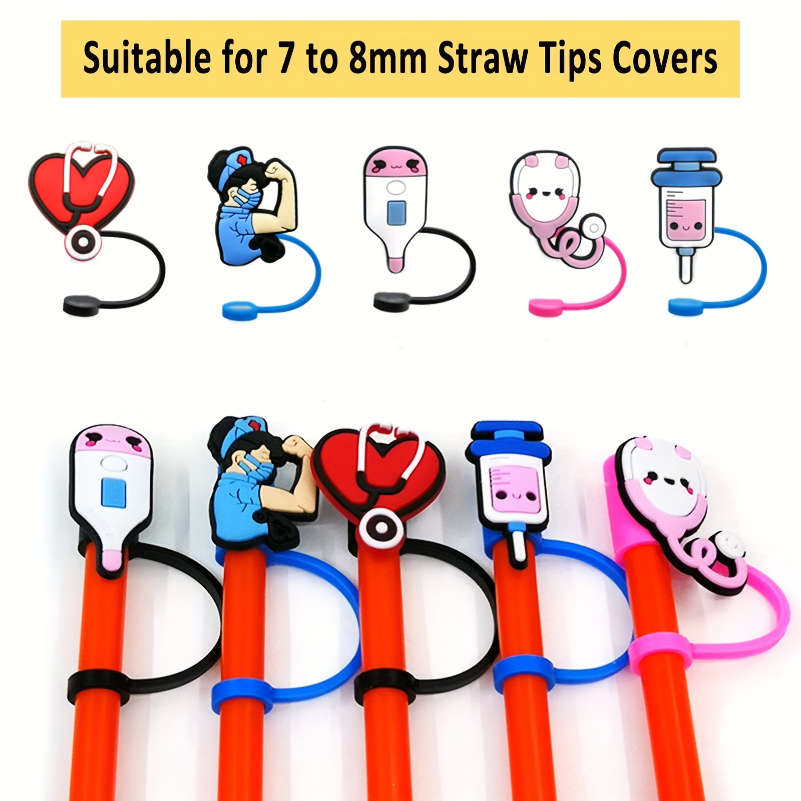 Lovely Cartoon Reusable Drinking Straw Plugs, Dustproof Spill-proof Straw  Cover For Stanley Cup Straws - Temu