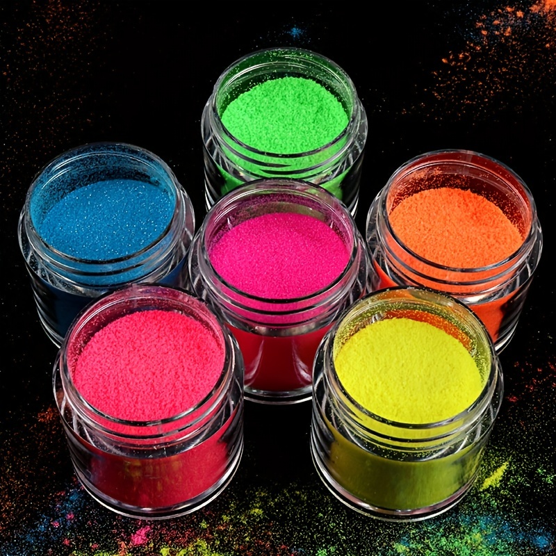 Neon Glitter Sugar Sand Nail Powder For Sparkling Nail Art - Temu