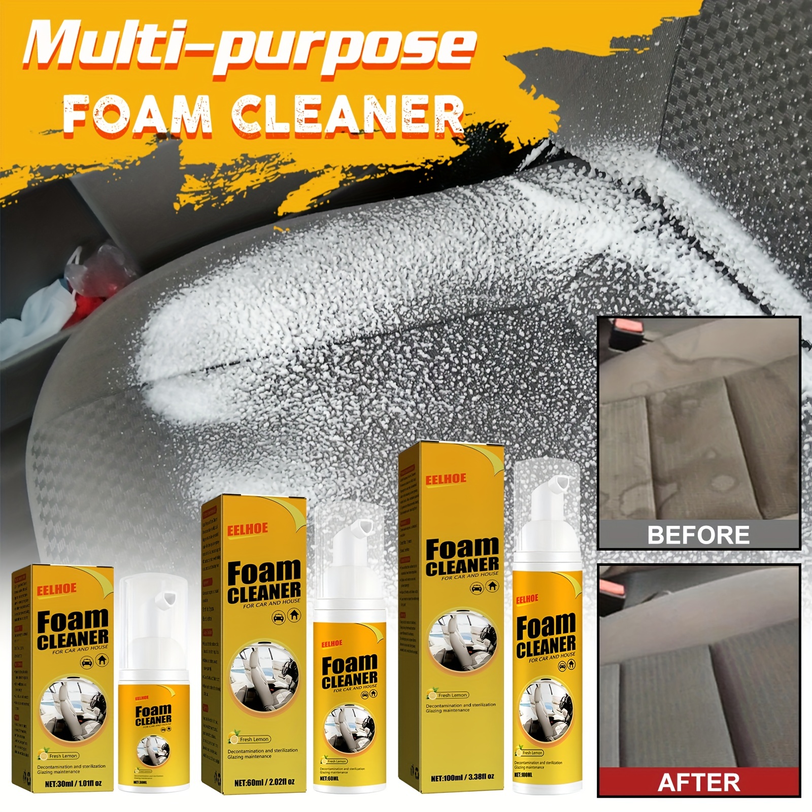 30ML Home House Multi Purpose Foam Cleaner for Car Interior Deep Cleaning  2023
