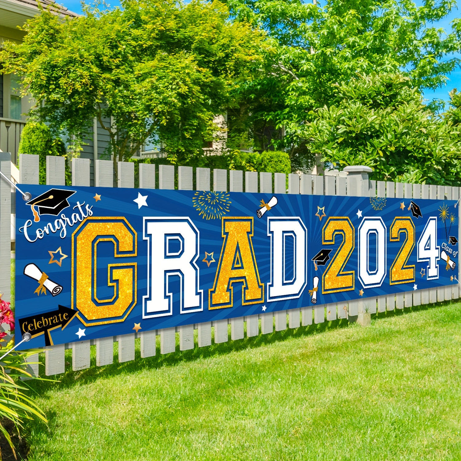 1pc,2024 Graduation Decorations,Class Of 2024 Graduation Banner