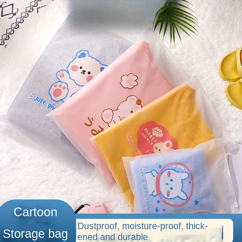 Travel Plastic Drawstring Bag, Transparent Cartoon Print Waterproof Storage  Bag, Clothes Bag - Temu
