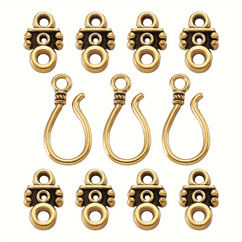 Coloured Alloy Hook Clasps Antique Gold Leather Cord - Temu