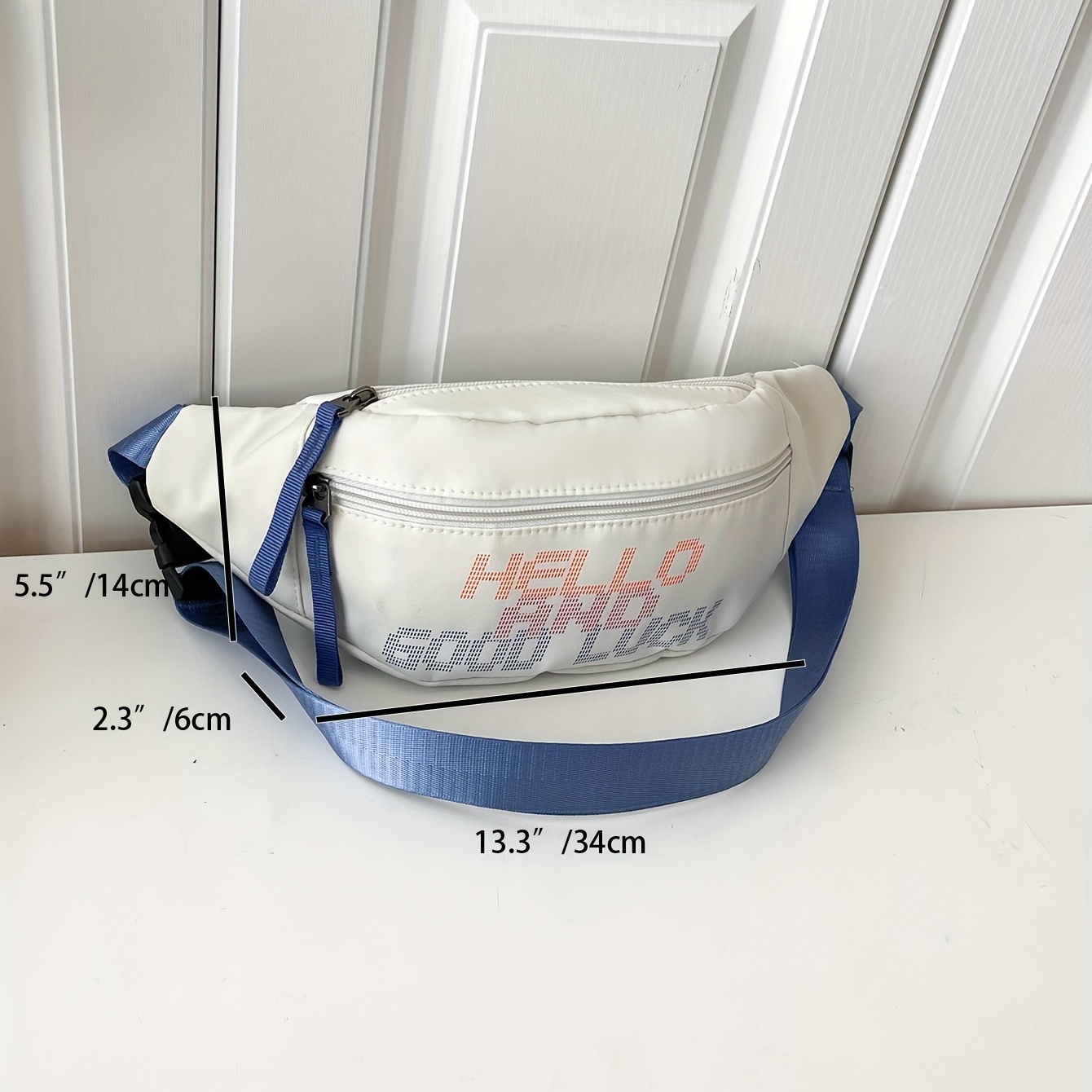 Letter Print Chest Bag With Coin Purse, Trendy PU Leather Fanny Pack,  Outdoor Travel Sports Crossbody Bag