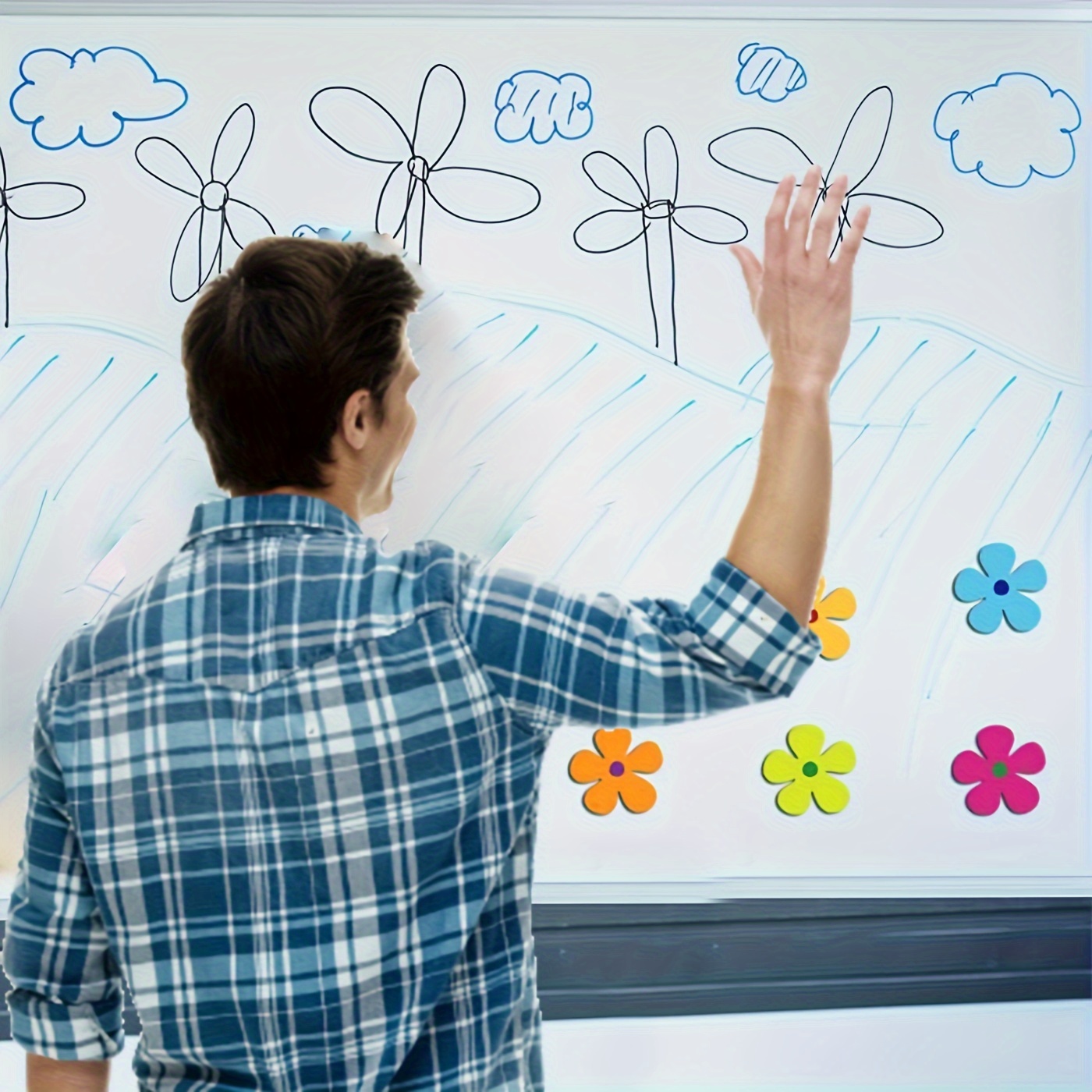 Aimants décoratifs en résine pour réfrigérateur,bâton de fleurs de  jardin,tableau blanc créatif,dessin Animé,autocollants  magnétiques,décoration de maison