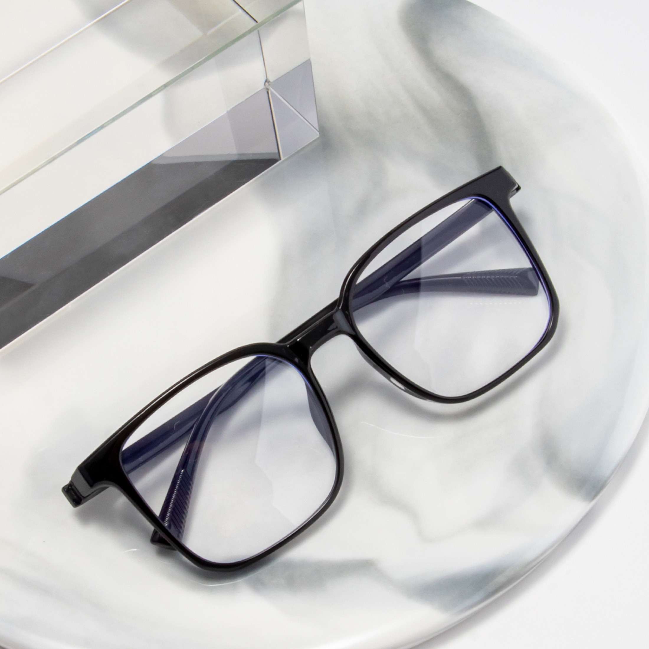 1 Stück Schwarze Quadratische Rahmen Damen Nicht Verschreibungspflichtige  Brille Aus Rostfreiem Stahl Und Mit Antiallergischem Überzug Versehen,  Geeignet Für Den Täglichen Gebrauch
