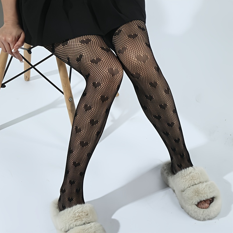 Women's Fishnet Floral Patterned Tights High Waisted Pantyhose
