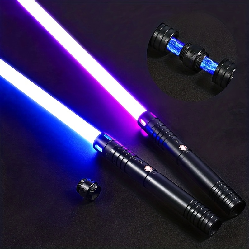 

Lightsaber Type-c Rechargeable Rgb 15 Colors 2 Pieces, Aluminum Alloy Handle Lightsaber Suitable For Adults And Children, Can Connect 2 In 1 Rgb, Suitable For Birthday, Halloween Role Playing