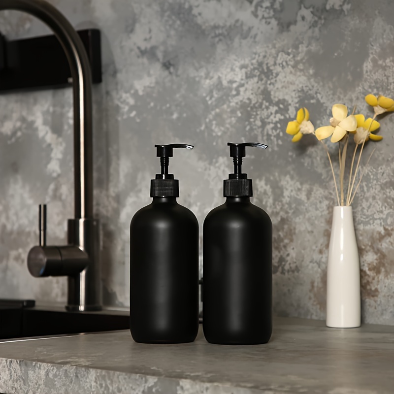 

300/500ml Lotion Bottle Pump Matte Black Soap Dispenser Refillable Empty Shampoo Conditioner Container Bathroom Accessories