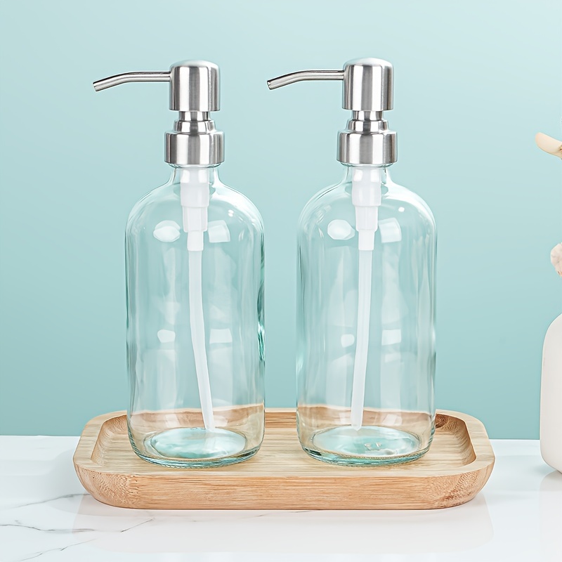Botellas recargables de champú y acondicionador, dispensadores de bomba de  plástico transparente de 9.5 onzas líquidas para ducha, botella de baño