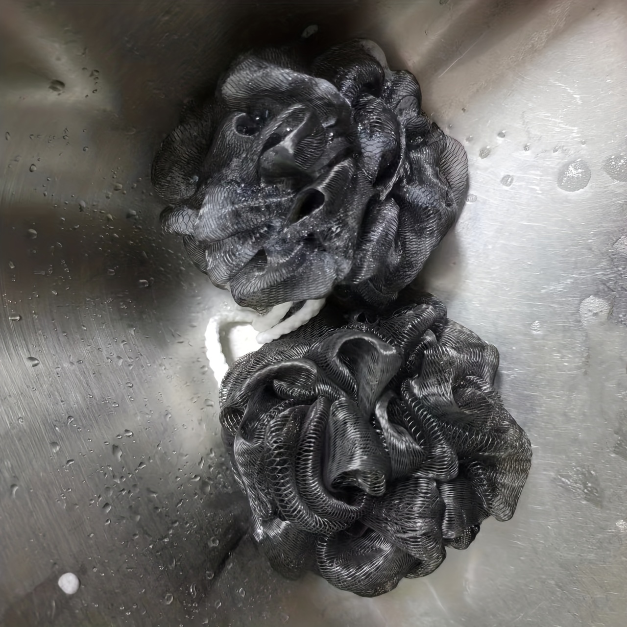 Shower Pouf Black Bathtub Sponge, Exfoliating Bath Tool, 1/2/5pcs