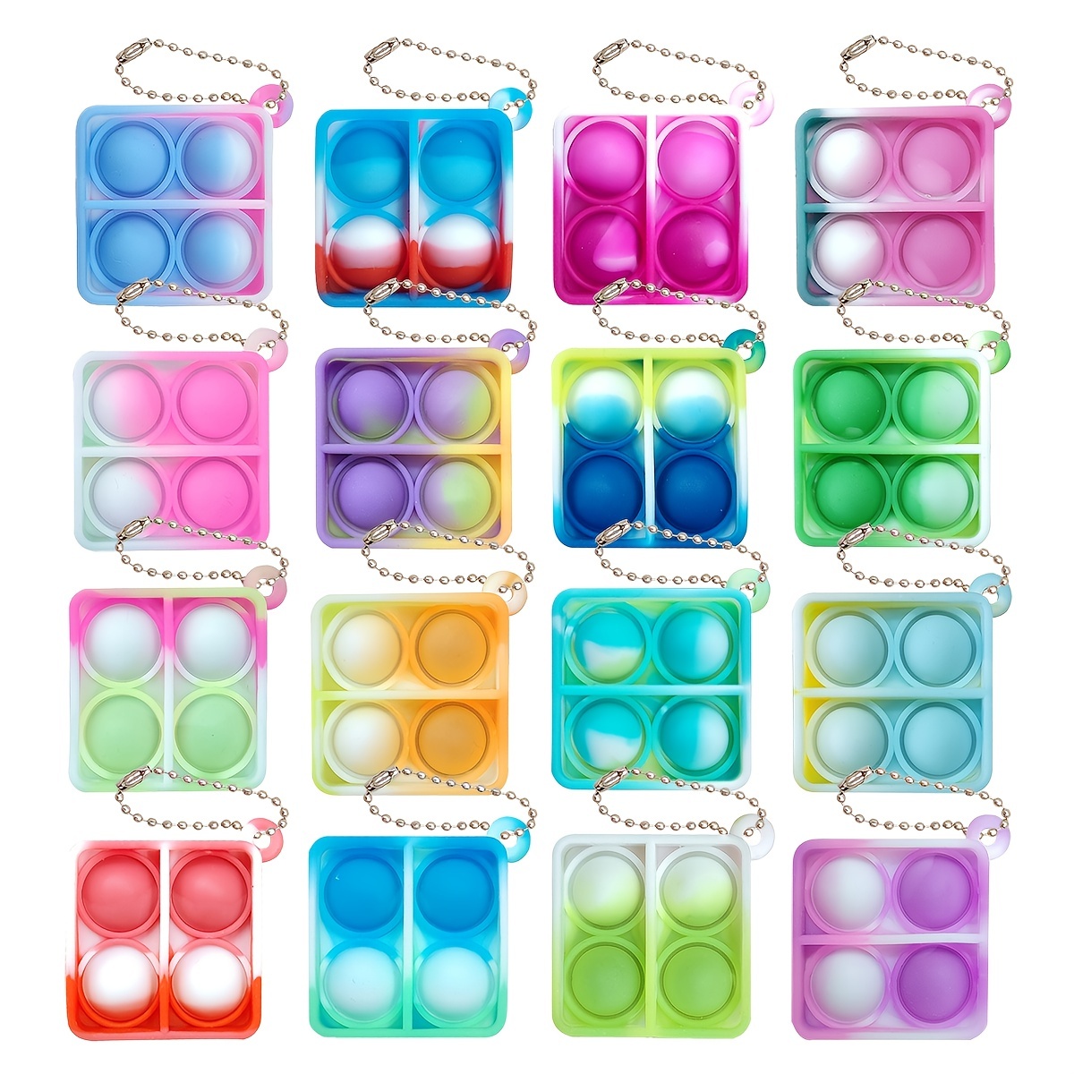 Random Color Pop Fidget Toys Bulk Mini Pops Keychains Kids - Temu