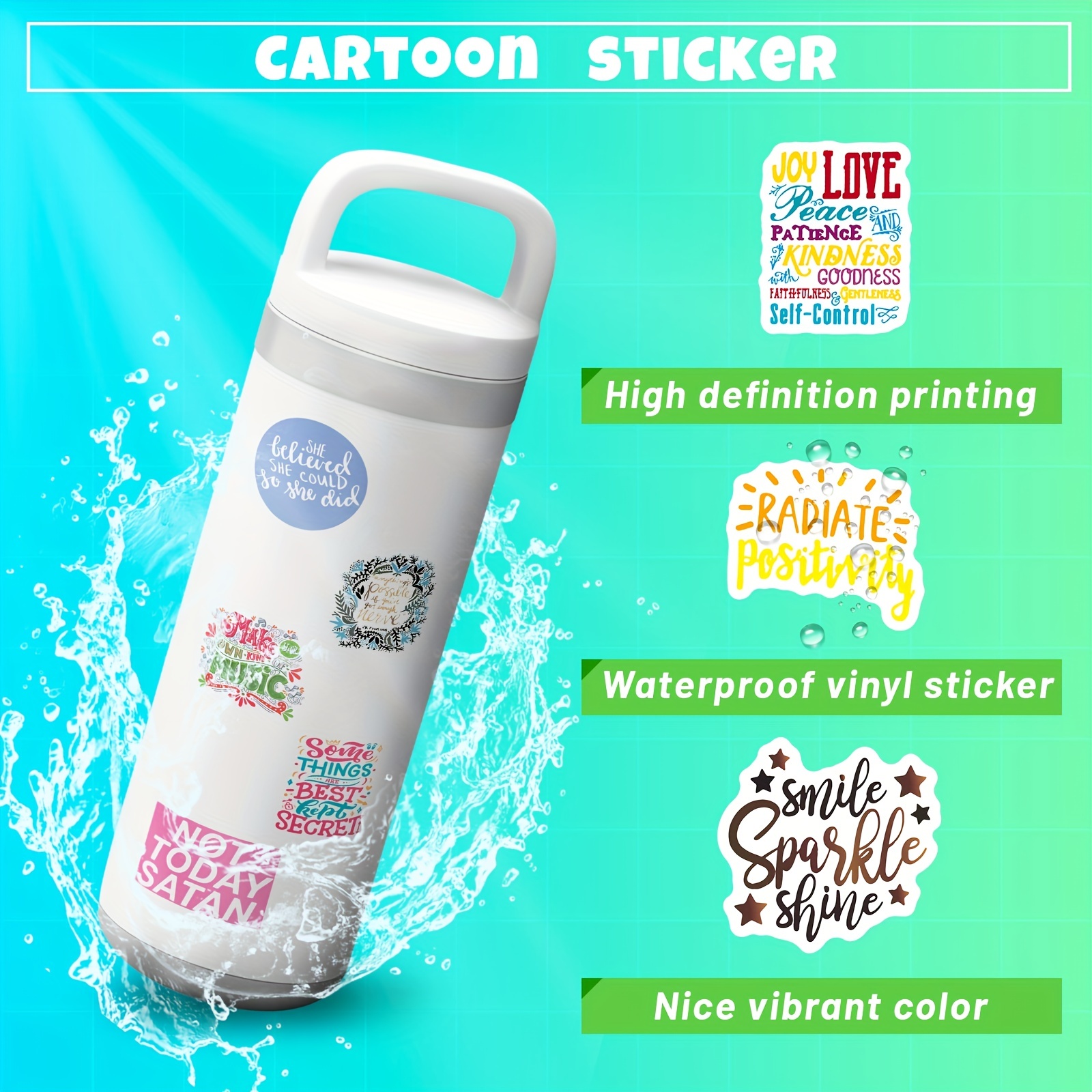300 PCS Motivational Encouraging Stickers,Inspirational Stickers for Water  Bottles Skateboard Scrapbooking,Inspirational Stickers for Adults Teens