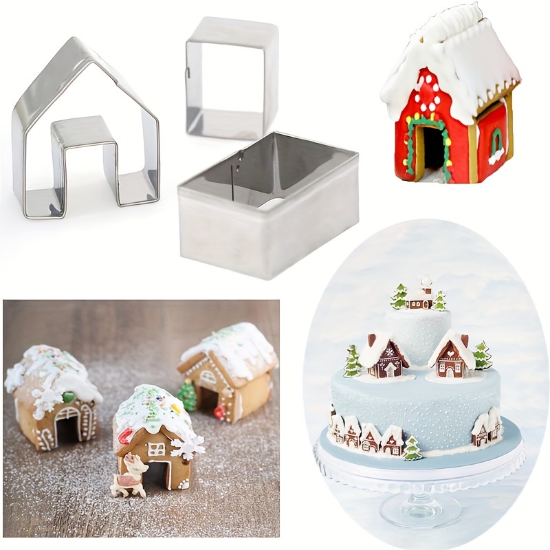 Christmas Gingerbread House Cookie Cutter Set Fondant Cookie - Temu