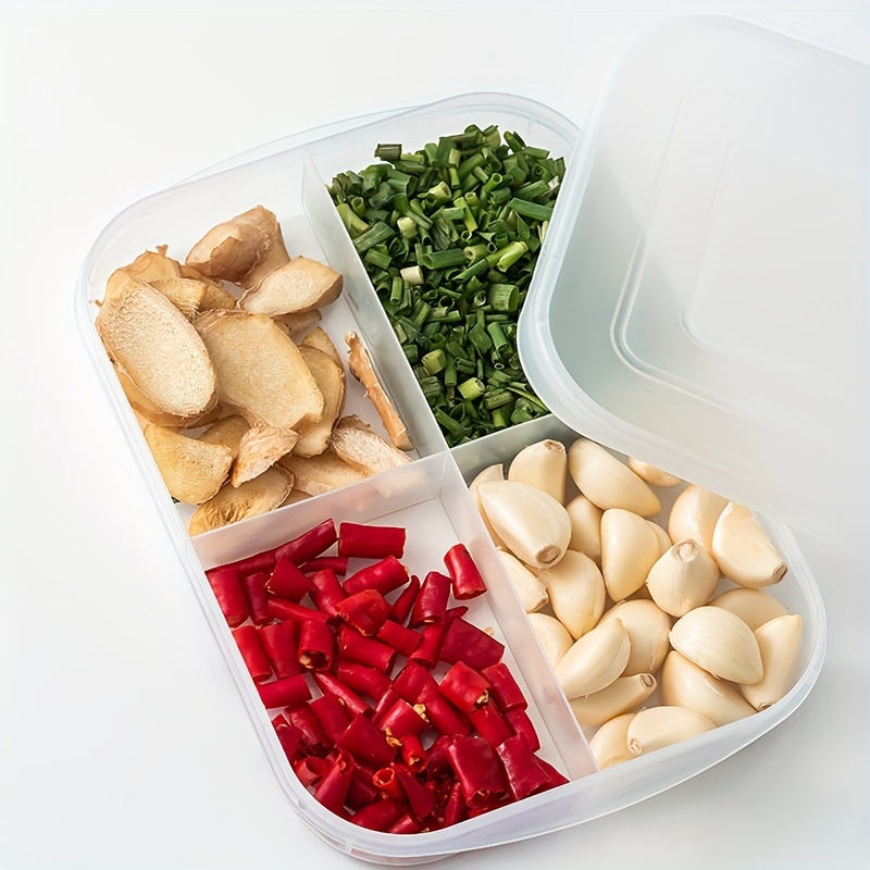 Veggie Tray with Lid Food Storage Containers Square Fruit Divided Snack  Tray Con