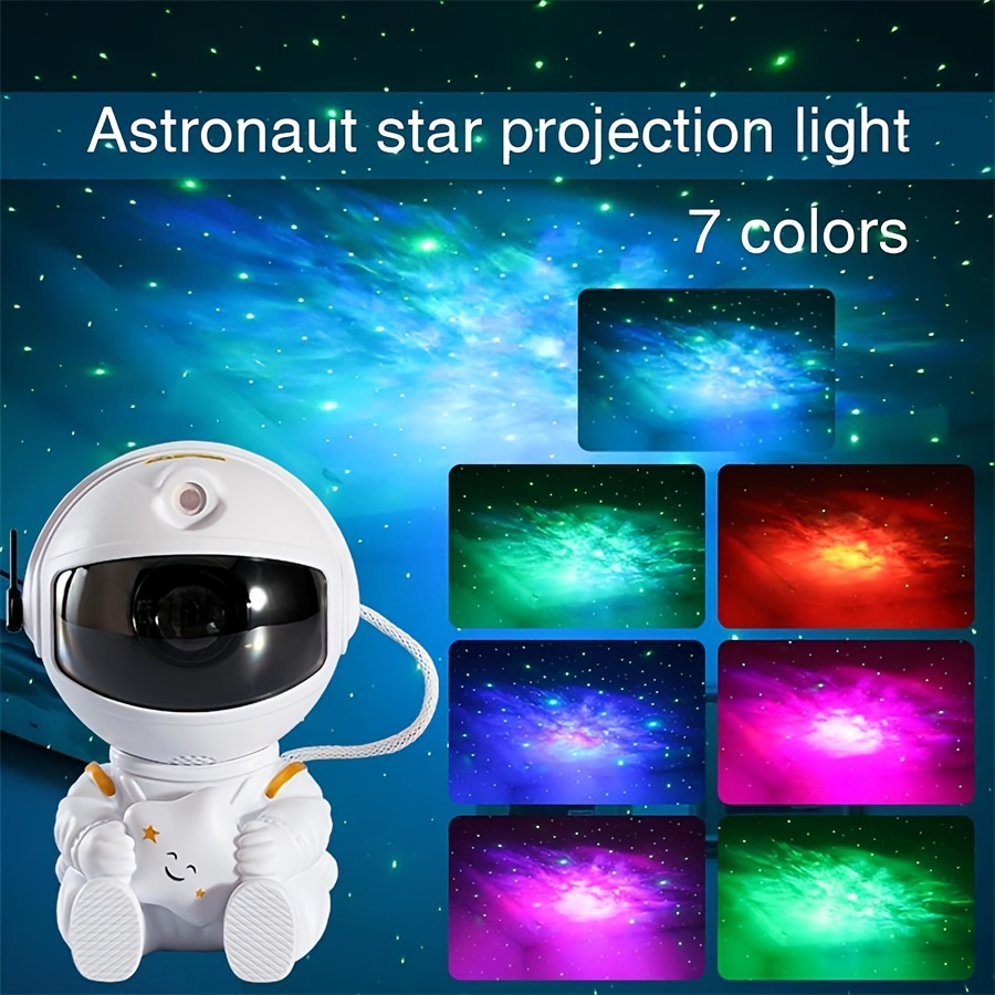 Proyector de galaxia astronauta mejorado, proyector de estrellas con  música, control remoto y proyector de luz de galaxia nebulosa ajustable de  360°
