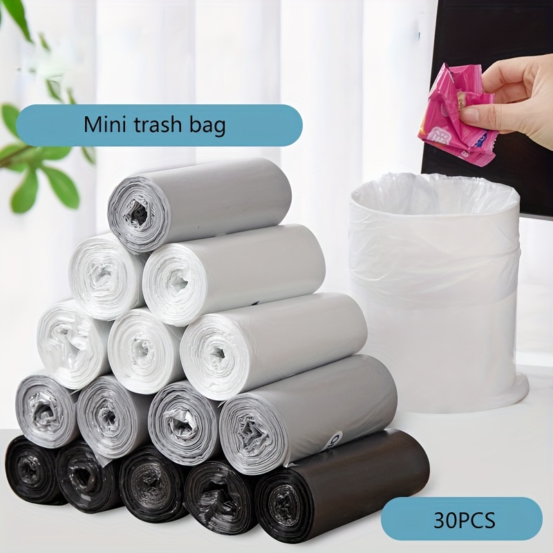 30pcs Reusable Desktop Garbage Bags - Thickened Car Trash Bags with  Transparent Disposable Design