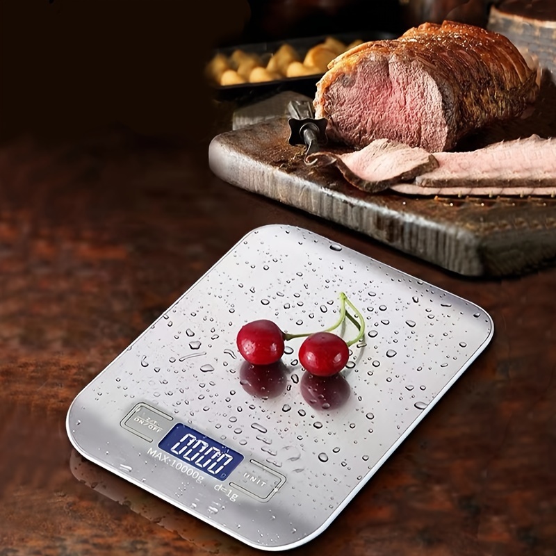 1pc Portable Small Digital Scale Stainless Steel Kitchen Scales Multifunction Baking Food Scale Coffee Electronic Platform Scale for Home Store (10kg/