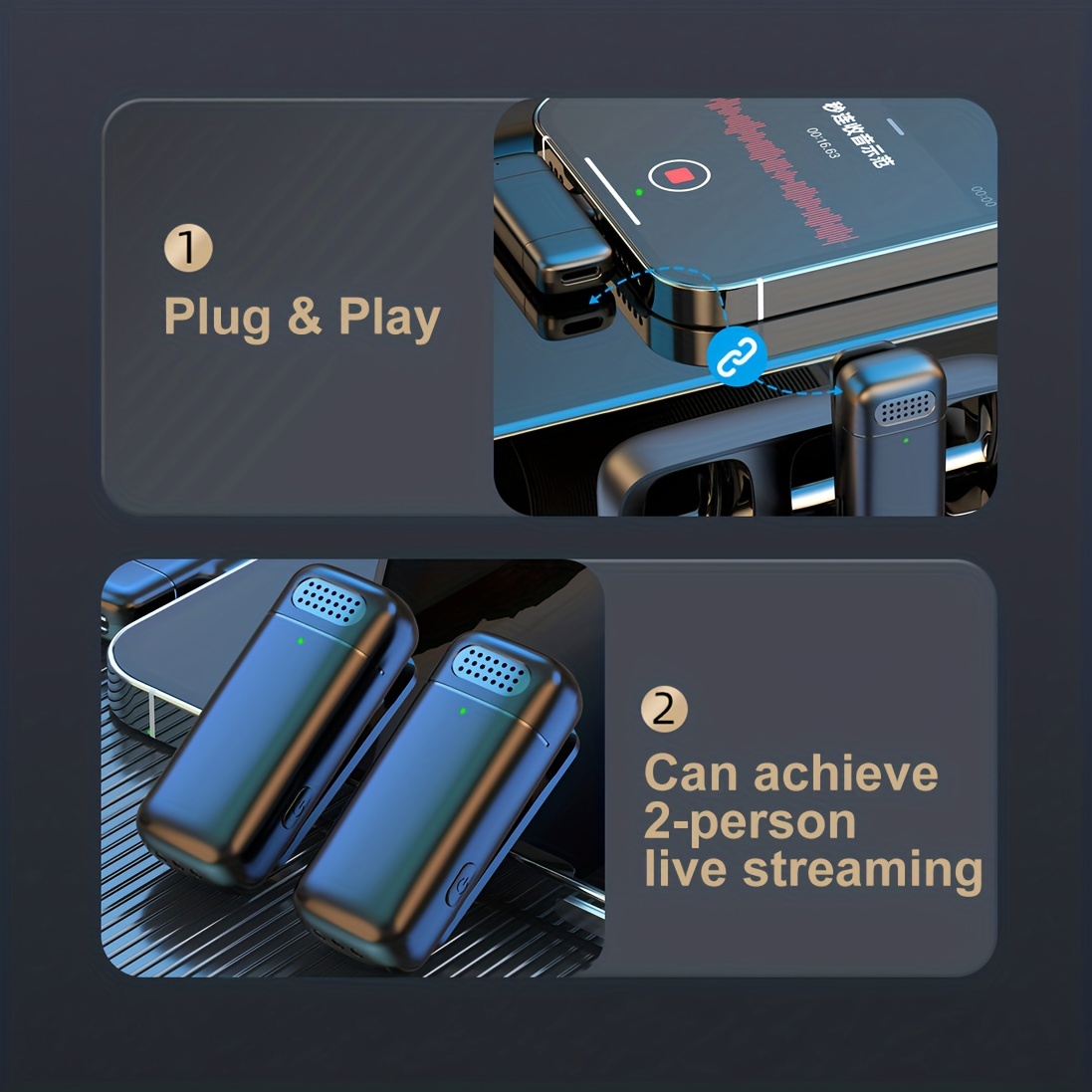 Description Picture 5 of itemK6 Wireless Microphone K Lapel Portable Bluetooth Speaker DJ MIC Gamer Microphone Gaming Phone Interview Youtube Live Streaming