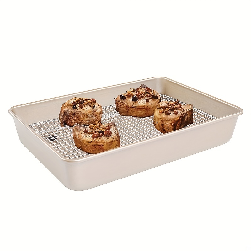 Baking Pan Steel Metal Cookie Sheet, Rectangle Baking Trays, Oven  Accessories, Baking Tools, Kitchen Gadgets - Temu