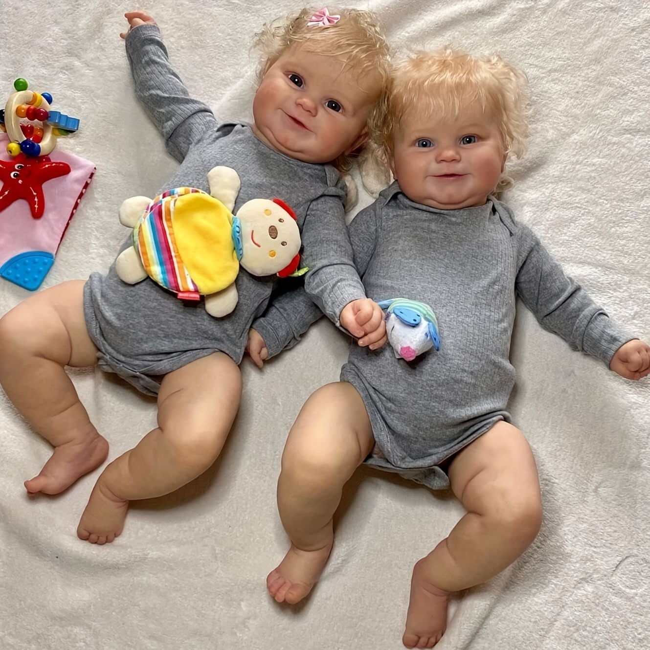 48CM cuddly baby reborn twins boy girl full body silicone dolls alive  boneca bebe reborn baby toys for children gift - AliExpress