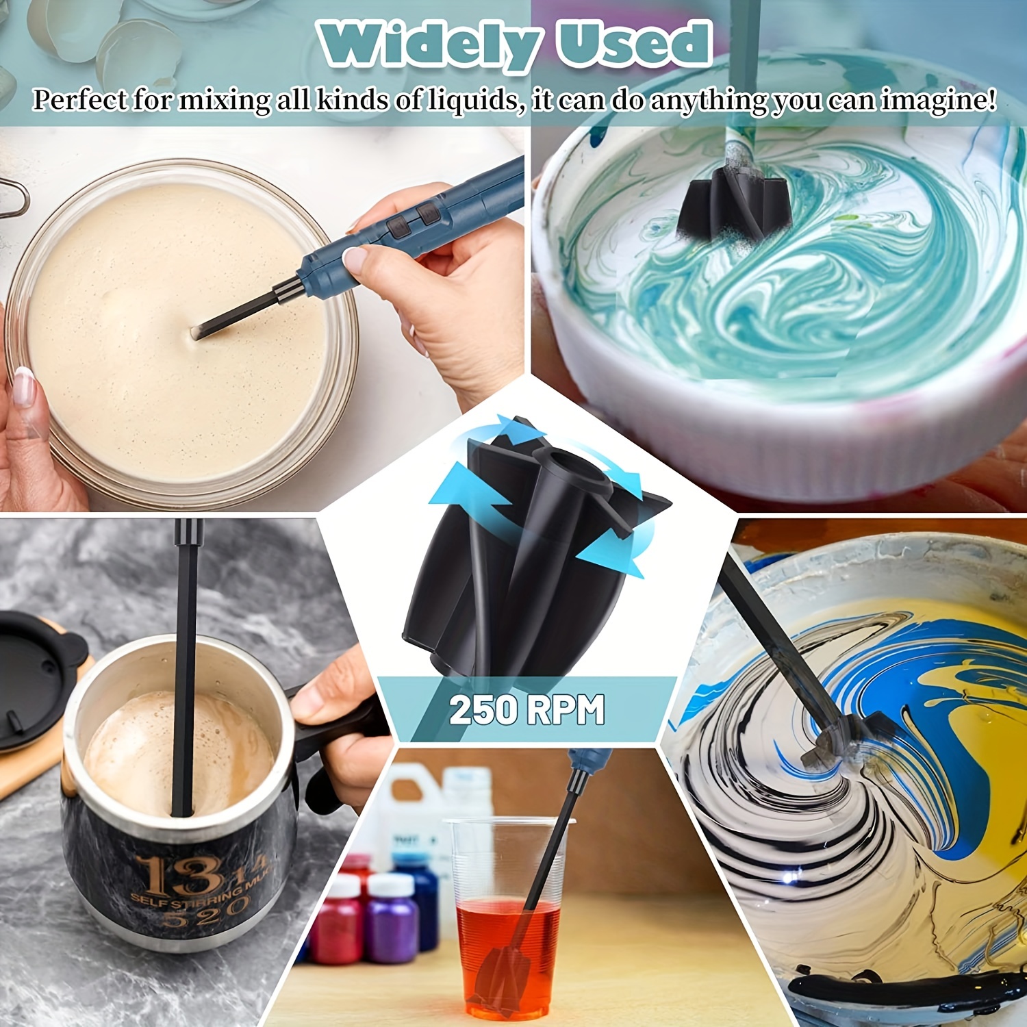 Premium Resin Mixer Handheld Battery Epoxy Mixer for Save Your Wrist Resin  Molds 