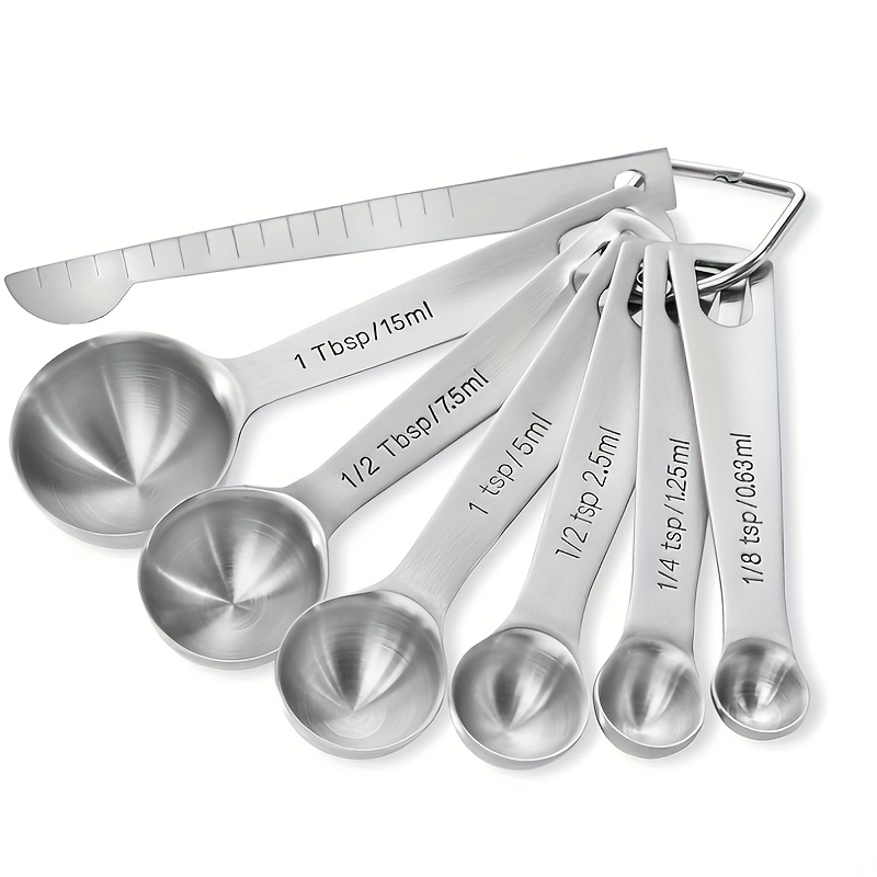 Kitchen Baking Tools, Measuring Spoons Set, Stackable Stainless Steel Measuring  Spoons, Measuring Spoon, Small Tablespoon With Graduated For Dry And Liquid  Ingredient, Kitchen Utensils, Apartment Essentials, Back To School Supplies  - Temu