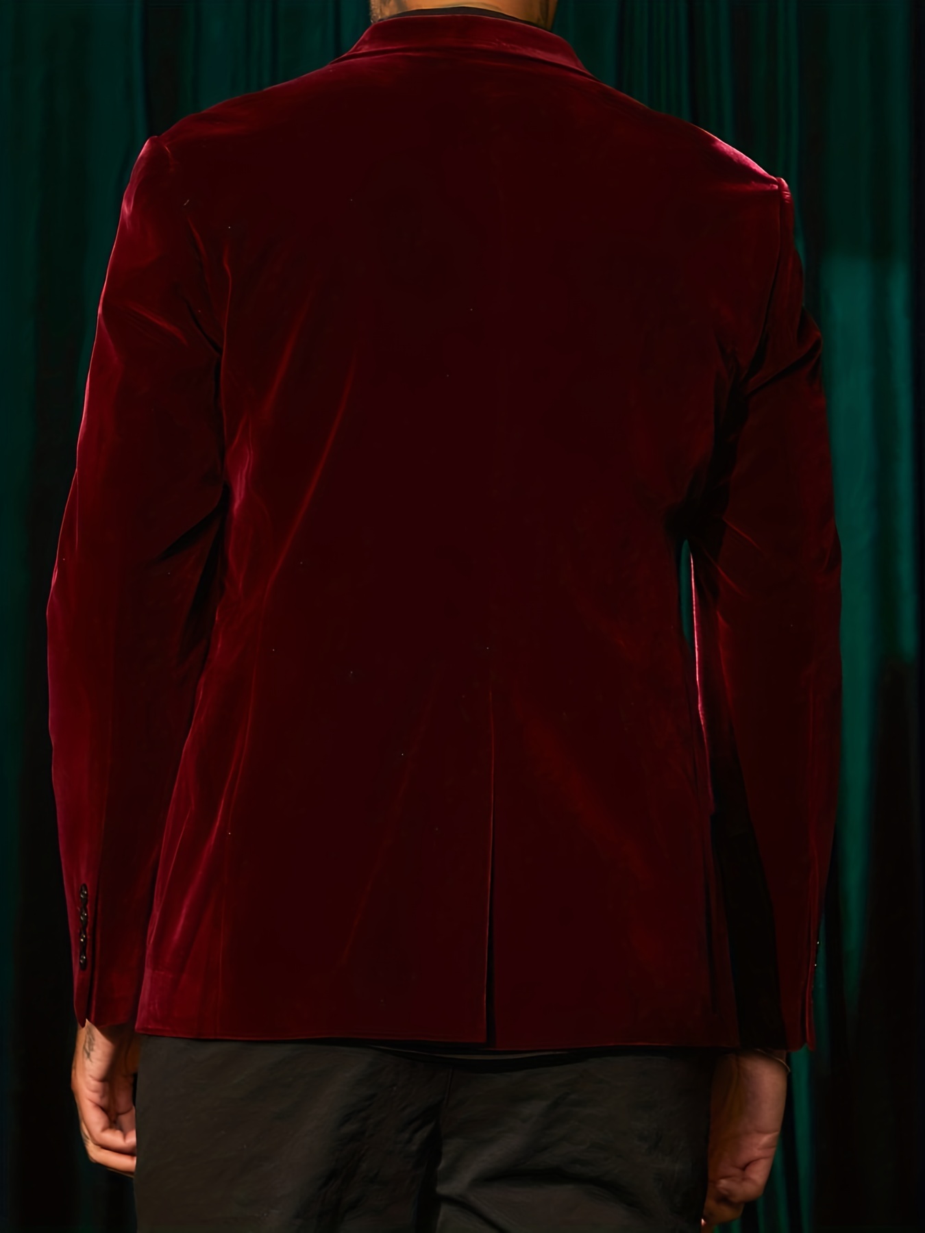 Red Velvet Elegant Suit Casual Style Gentleman's Fashion - Temu Canada