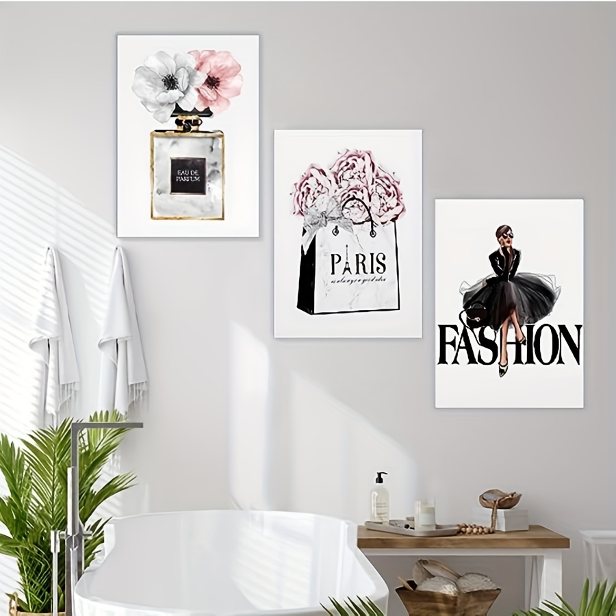 6pcs Fashion Canvas Wall Art Set Perfume Art Prints Perfume Bottle Print  Pictures Flowers Painting Poster High Heels Canvas Painting Balcony Wall Art  Poster Girl Wall Paintings Nordic Posters Bedroom Wall Decoration