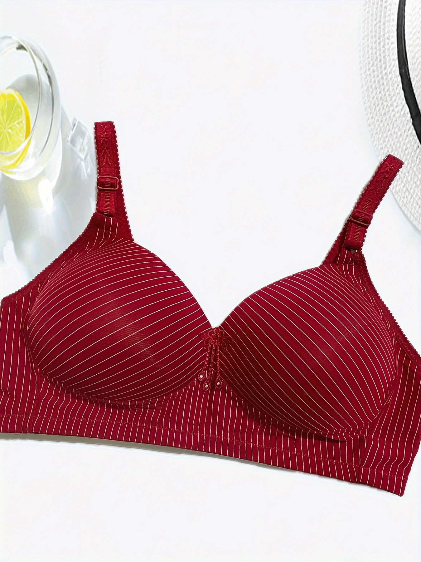 Women's Simple Bra Plus Size Letter Pattern Buckle Front - Temu