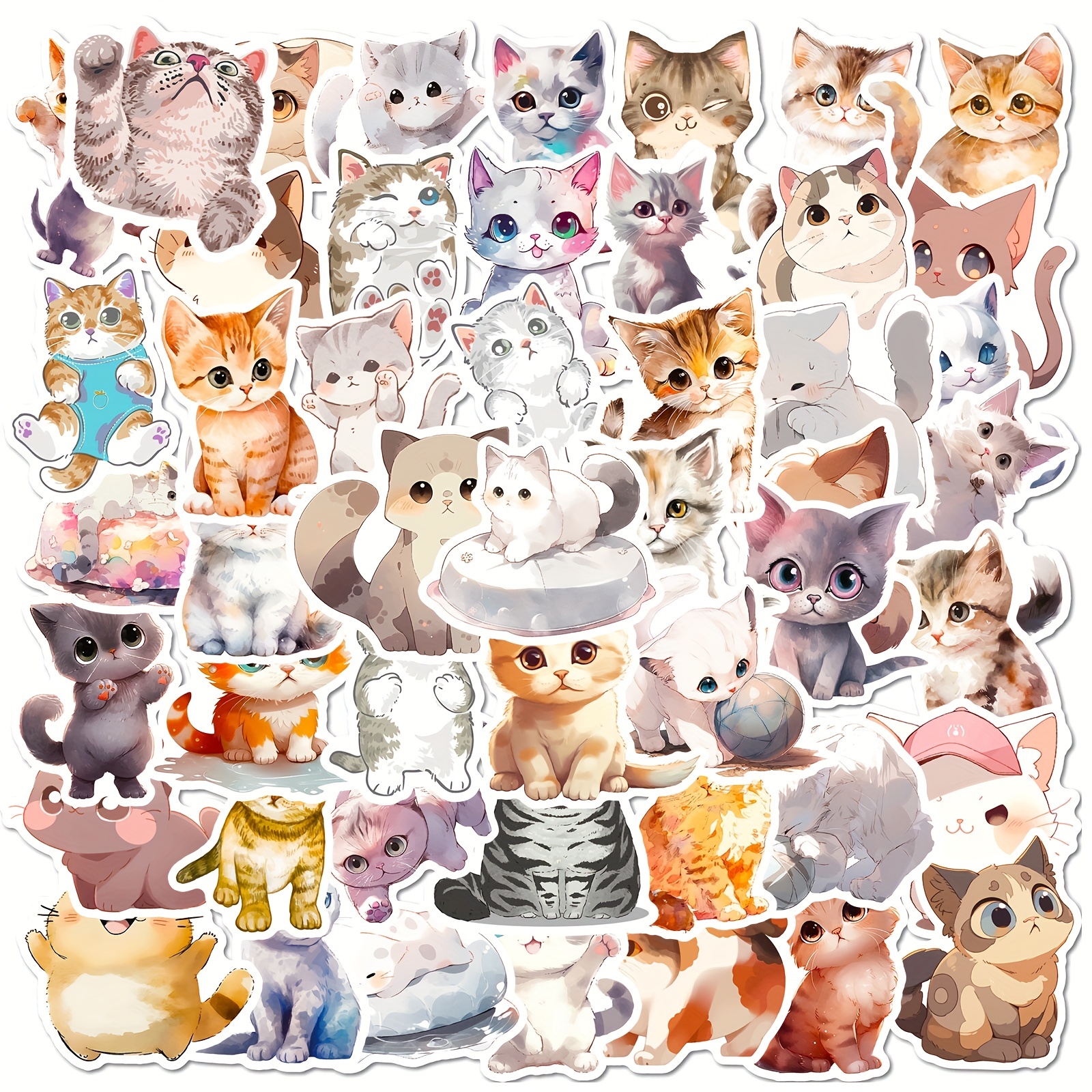Cute Realistic Cat Stickers Transparent Vinyl Cats Sticker - Temu