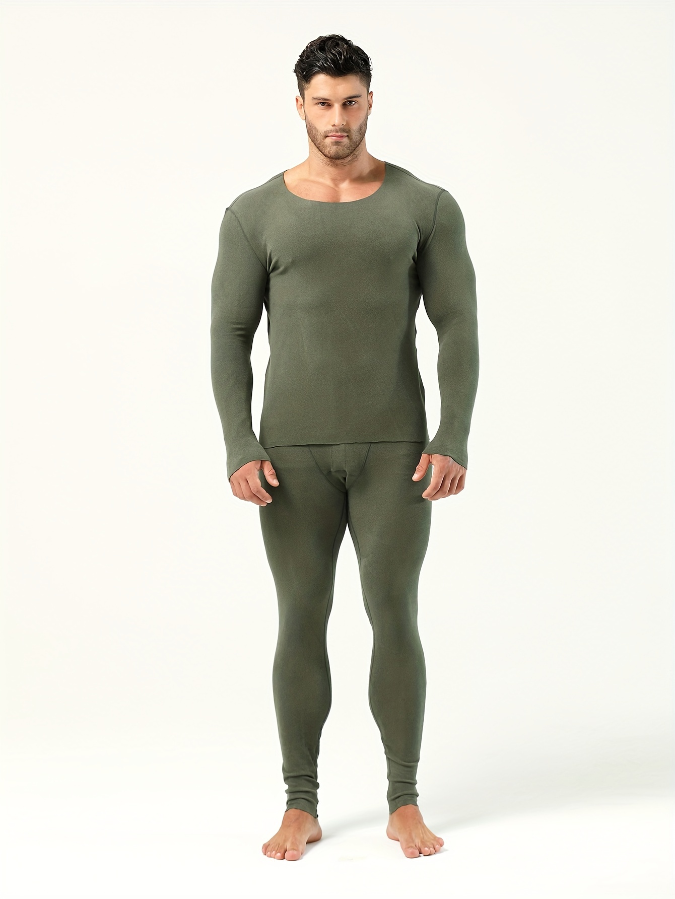 9M Men's Ultra Soft Thermal Underwear Base Layer Long Johns Set with Fleece  Lined, Army Green, Small at  Men's Clothing store