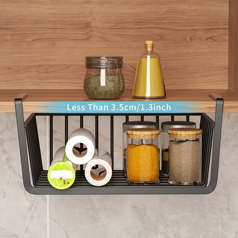 1pc Japanese Style Iron Spray Painted Kitchen Storage Rack With