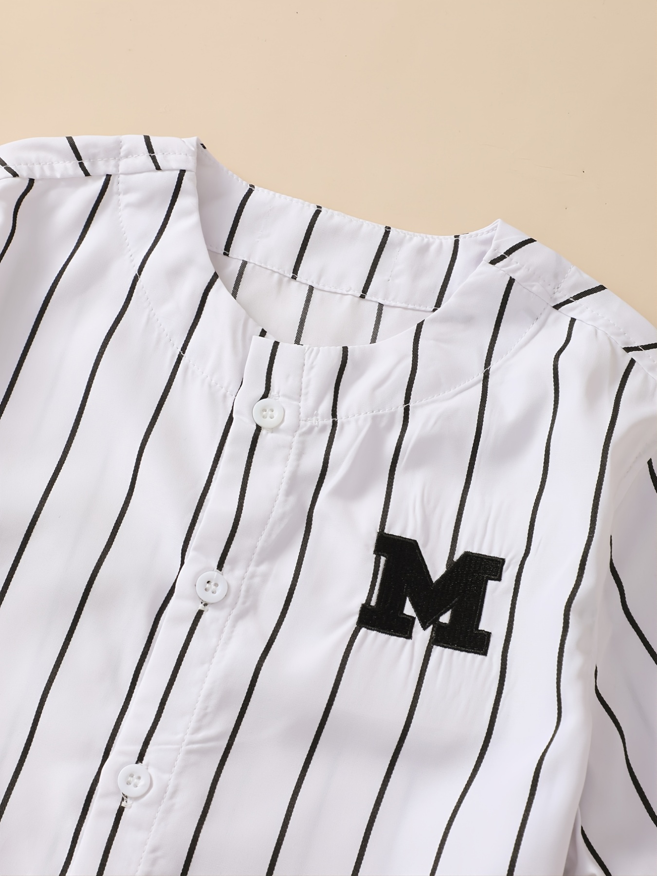 Boys Casual Striped m Embroidered Baseball Shirt, Short Sleeve Top For  Summer - Temu Bahrain
