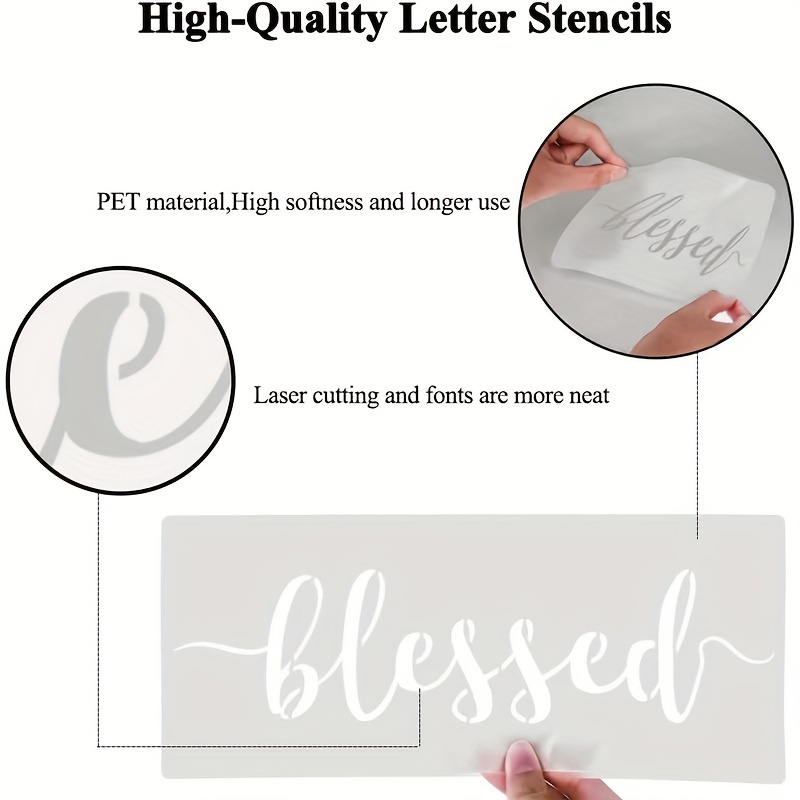 Calligraphy Stencil and Cursive Stencils for Effortless Calligraphy  Creation - Large Stencils Letters for Painting - Caligraphy Stencil Letters  and