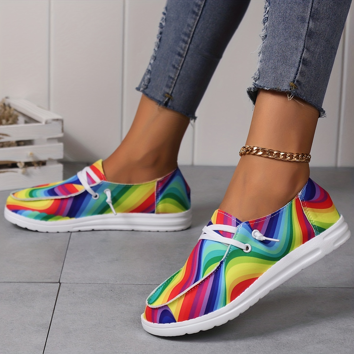 Rainbow hot sale loafers womens