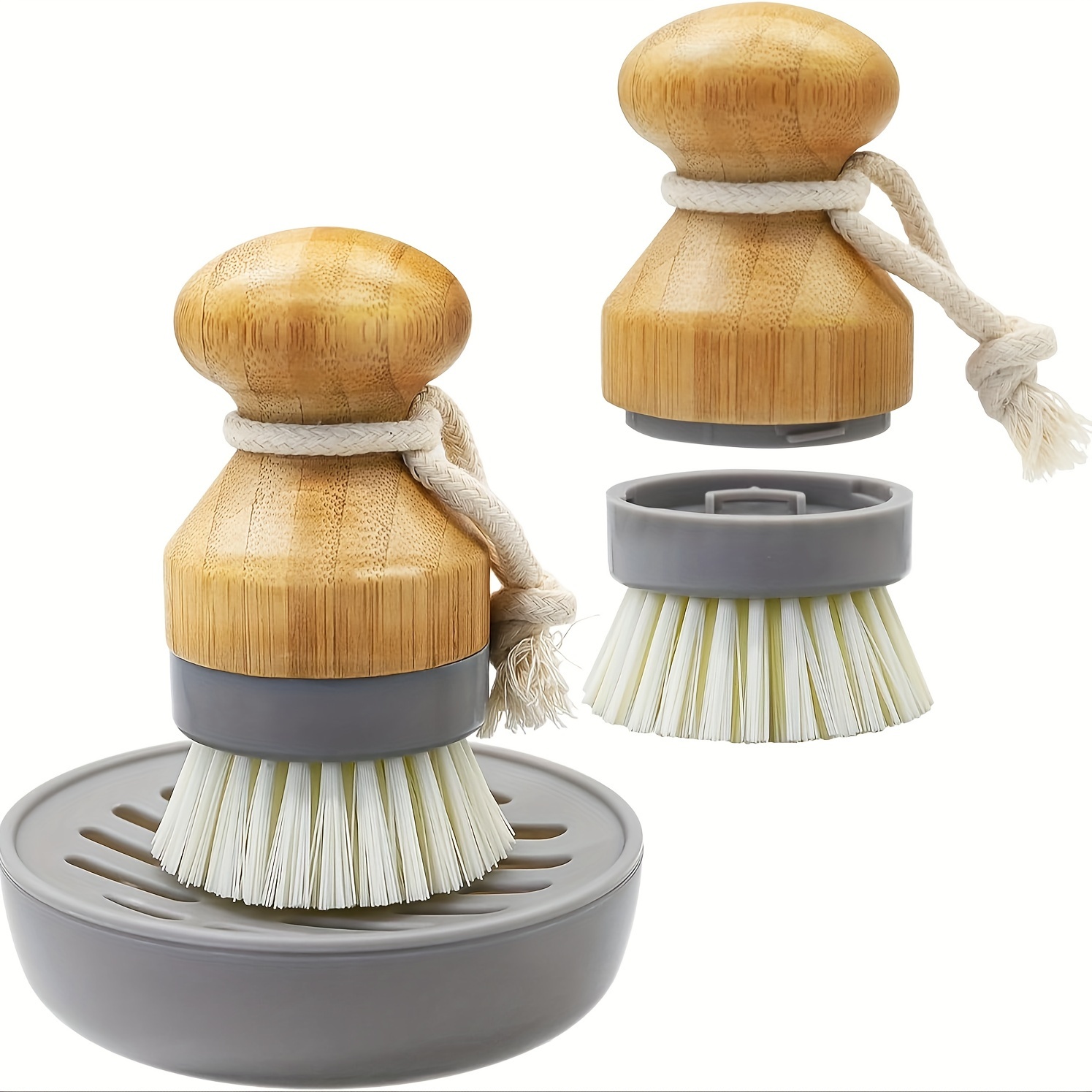 Natural Bamboo Dish Brush Set