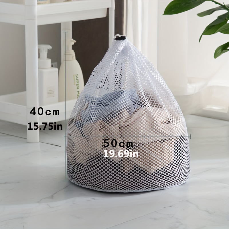 Grands sacs pratiques en filet de lavage, sac à linge en maille fine  durable avec cordon