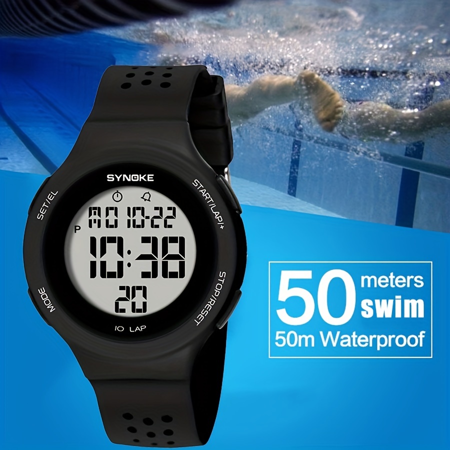 Digital Simple Men's Sports Waterproof Electronic Watch - Temu