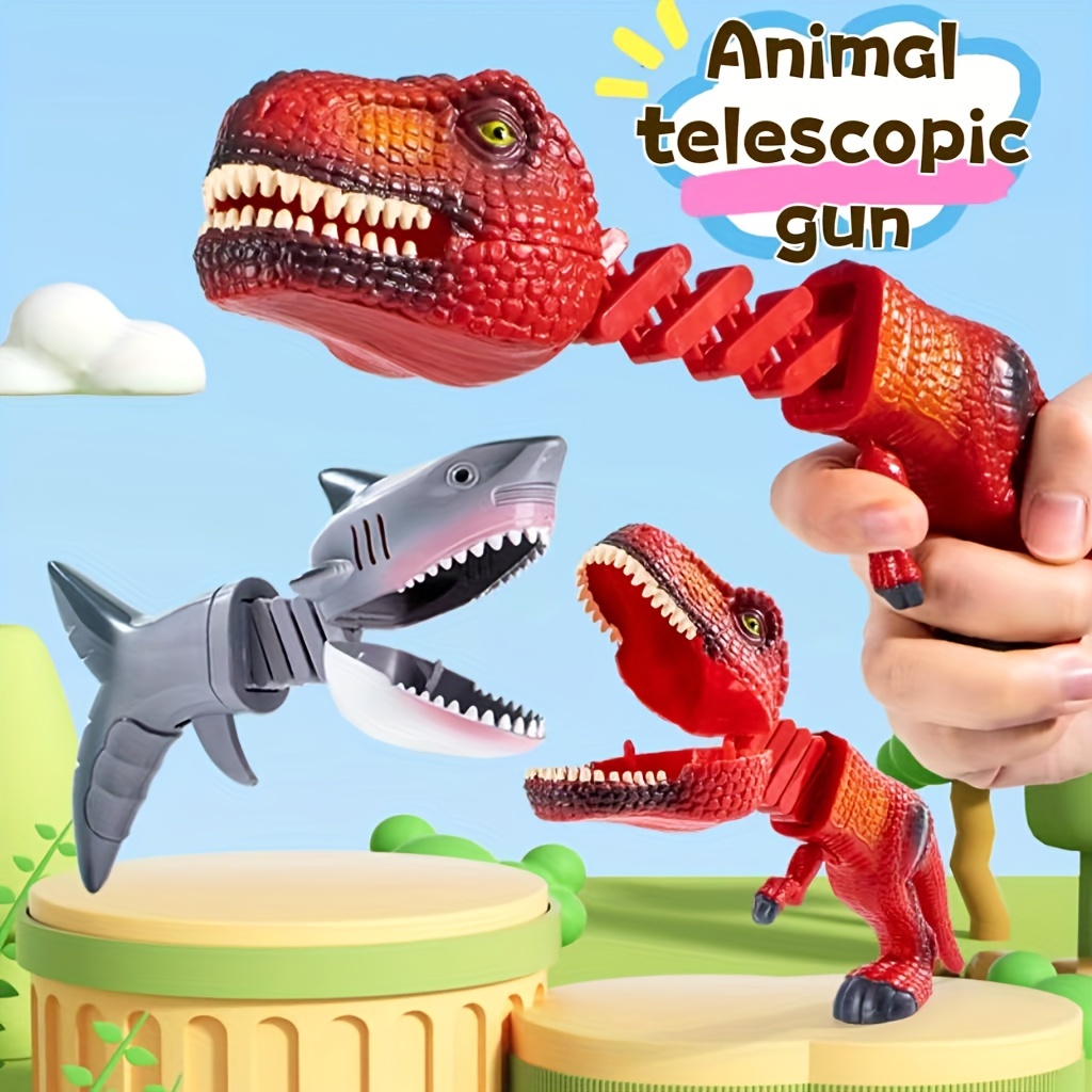 Jouet dinosaure à doigt mordant, figurine télescopique pour