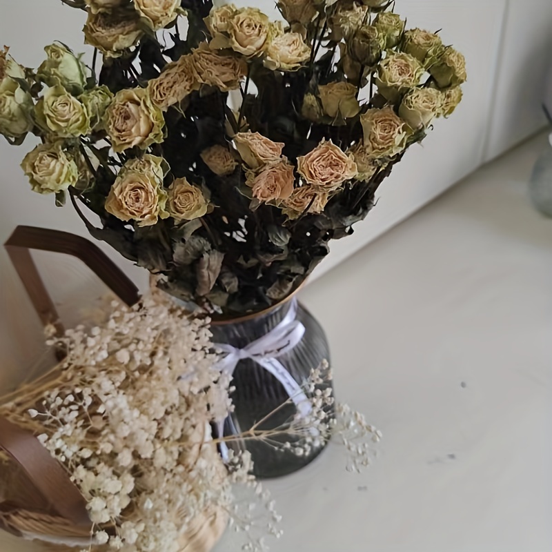 Dried Rose Flower Bouquet Natural Dried Flowers Flowers - Temu