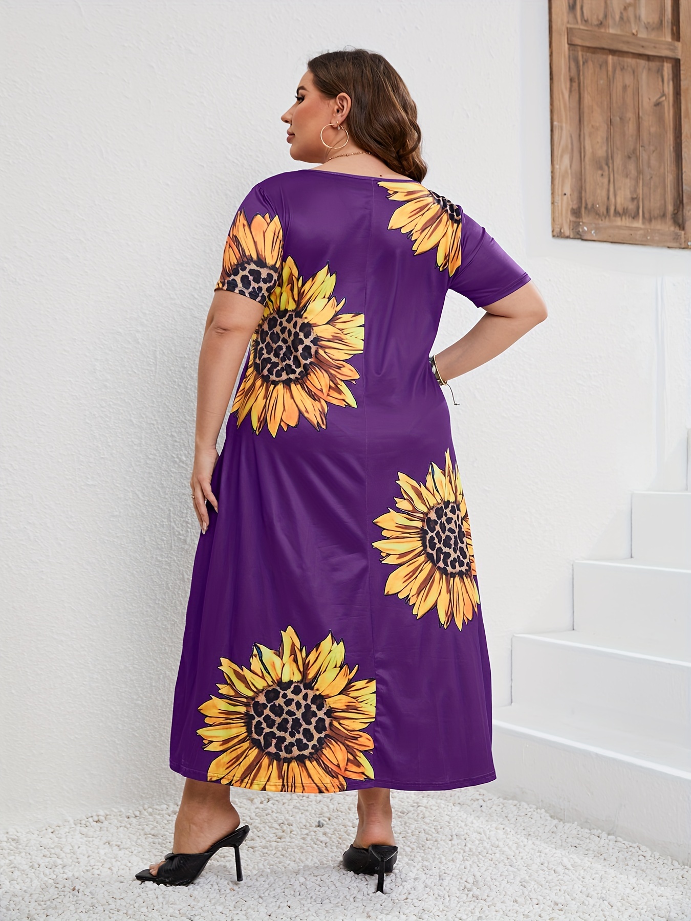 Plus size sunflower maxi on sale dress